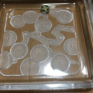 クリスタルガラス 松竹梅 お皿 6枚セット（値下げ）の画像