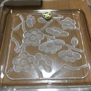 クリスタルガラス 松竹梅 お皿 6枚セット（値下げ）の画像