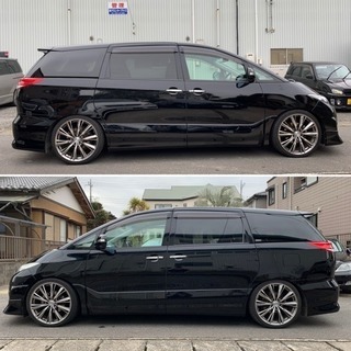 H23 エスティマ 2.4 アエラス Gエディション 車高調 20インチAW モデリスタFスポイラー 両側パワスラ  フリップダウンモニター HDDナビ の画像