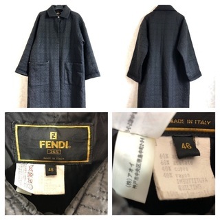 大幅値下げ！FENDI　ヴィンテージ　ズッカ柄総ロゴキルティングロングコートの画像