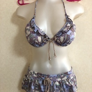 三愛水着 淡い郡女色 エスニック柄 ビキニ水着