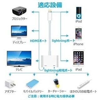 新品 ライトニング HDMI 変換ケーブル iPhone/iPad/iPodをテレビに出力 送料無料の画像