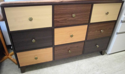 南12条店 アンティーク調 3段チェスト