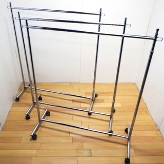 ハンガーラック パイプハンガー 3点セット 店舗什器 溶接タイプ 幅88㎝ 高さ108㎝～169㎝　/SR2F