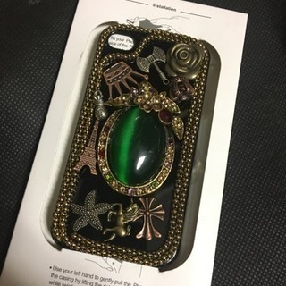 新品 iPhone4/4sケース  ゴージャスなデコケース BK 06