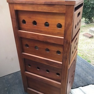木製キッチンワゴンの画像