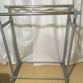 【空間を有効活用】ダブルハンガーラック【高さ幅97〜165cm】