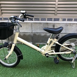 １６型幼児用自転車・押し棒付き　白色 