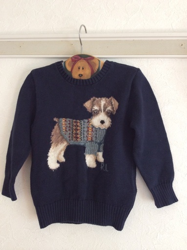 サイズ100  POLO RALPH LAUREN ラルフローレン 男の子 上質コットン犬セーター