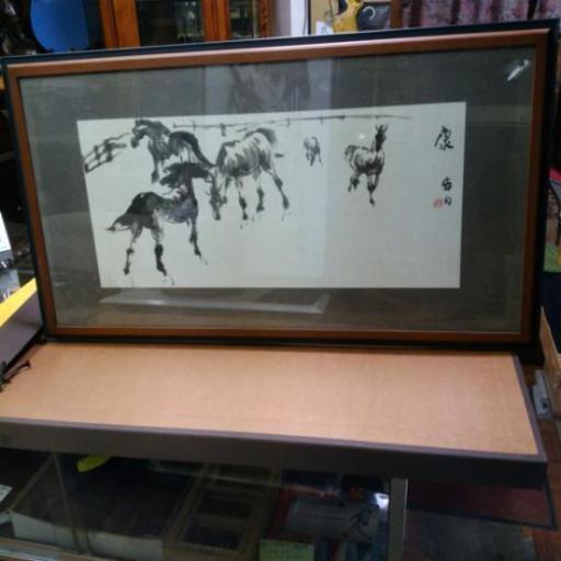 中国美術、葉酔白、〔康、馬の図〕額入り