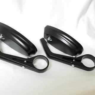 【新品未使用】汎用 バイクミラー 左右セット ブラック 原付 バイク パーツの画像