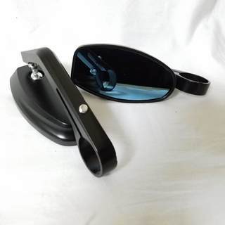 【新品未使用】汎用 バイクミラー 左右セット ブラック 原付 バイク パーツの画像