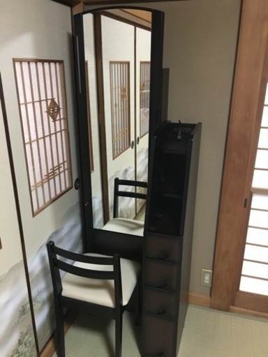 中古 化粧台 鏡台 姿見