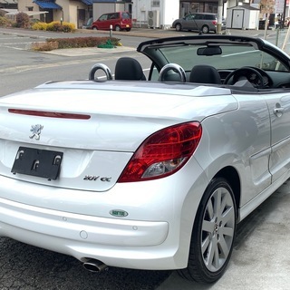 人気の後期型♪ビアンカホワイト！ プジョー２０７CC 車検２年付 乗り出し総額７８万円　HDDナビ フルセグTVの画像