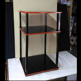 木製 漆塗 二重棚 組み立て式 茶道具 a417