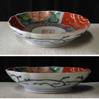 古い 豆皿 5枚 小皿 色絵豆皿 江戸期 a505の画像
