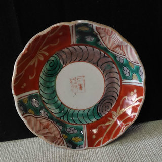 古い 豆皿 5枚 小皿 色絵豆皿 江戸期 a505の画像