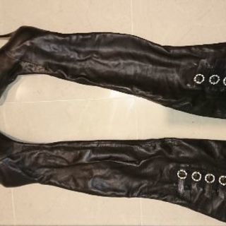 イタリア製、羊革ロングブーツ、サイズ39、長さ75cm、 の画像