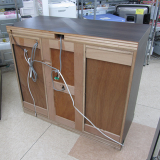 ディスプレイ照明付き キャビネット サイドボード 幅103cm ダーク