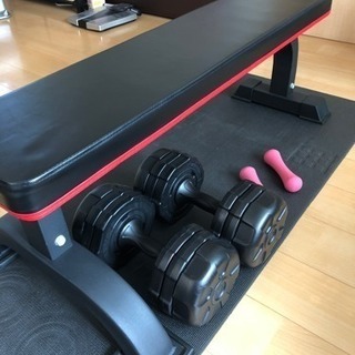 フラットベンチ・ダンベル・筋トレセット