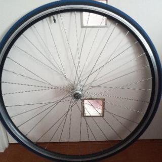 自転車のホイールタイヤ 7速スプロケット付き【ジャンク】 前後セット