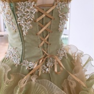 カクテルドレス☆イエロー×グリーンの画像