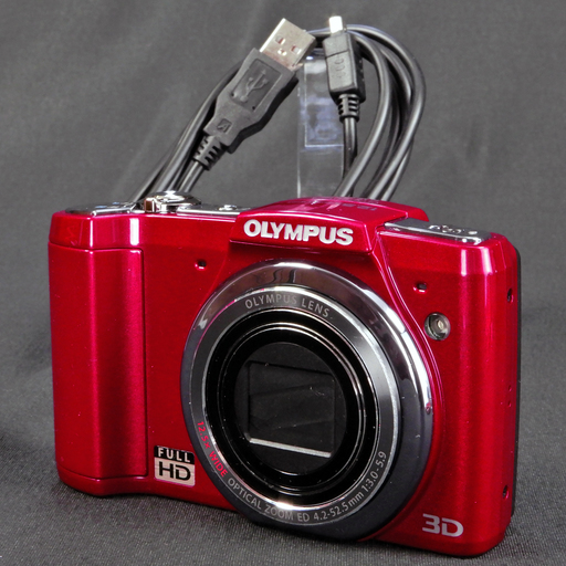 OLYMPUS デジタルカメラ SZ-20 レッド 1600万画素 光学12.5倍ズーム 広角24mm 3.0型液晶 3Dフォト機能 フルハイビジョンムービー  Used美品