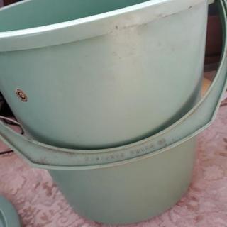 バケツ( みどり) 蓋付き   中古の画像