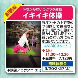 イキイキ体操(簡単なストレッチ)綱島カルチャーセンター　綱島駅 徒歩５分の画像