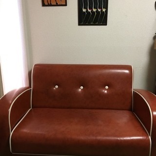 お取引中＞本革ソファ 2人掛け ブラウン