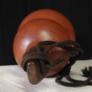 備前焼 瓢徳利① 瓢箪 備前 華山窯 窯印あり a288の画像