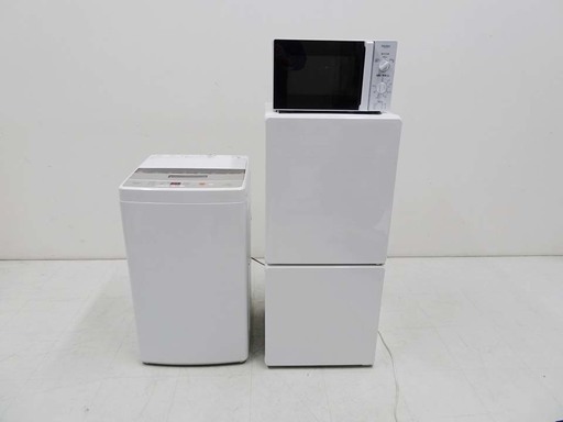 家電3点セット 良品 動作保証 2017年 2018年 新生活 冷蔵庫ユーイング UR-F110H  洗濯機アクア AQW-BK50F   電子レンジハイアール JM-17F-50