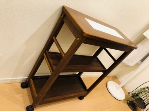 【美品】3段スリムワゴン《ナチュラルウッドの棚✨》