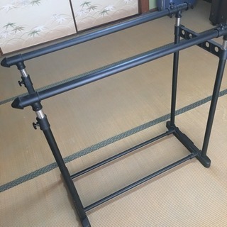 衣料 ラック 2段 黒