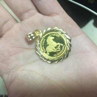 ツバル/ホースコイン金貨K24 K18枠付きの画像
