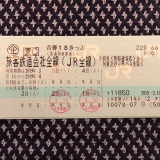 青春18きっぷ 3回分 ※返却不要。すぐにお渡しできます。