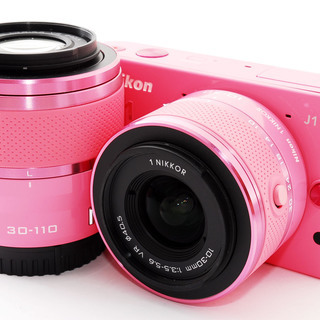 Nikon 1 J1 ピンク ダブルレンズキット★極上美品★ミラーレス一眼始めるならこれ☆新品SDカード、レンズフード付き！