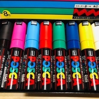 uni POSCA ポスカ ポスターカラーマーカー８色