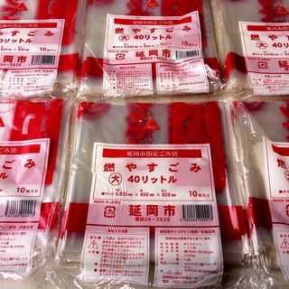 延岡市指定ゴミ袋/大（燃えるゴミ用）計６ケ（60枚）未開封