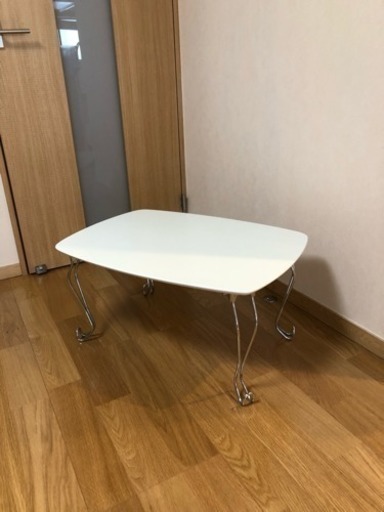 ※取引終了※ 折りたたみ猫脚ローテーブル 木製 ホワイト 中古
