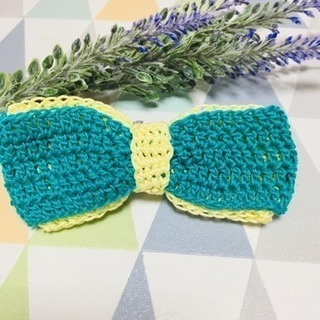 ☆手編み☆ヘアアクセ カラフルリボン🎀の画像