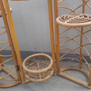 植物　ディスプレイ　ついたて　籐　？