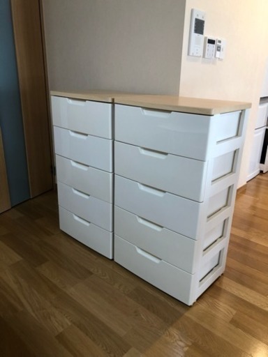 ※取引終了※ ウッドトップチェスト 55cm×5段 2個セット