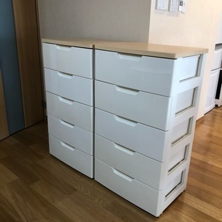 ※取引終了※ ウッドトップチェスト 55cm×5段 2個セット