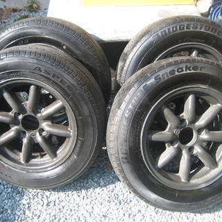 最終値下げブラックレーシング　BR  6J ×14　6.5Ｊ×14　4本　８スポークタイヤ付
