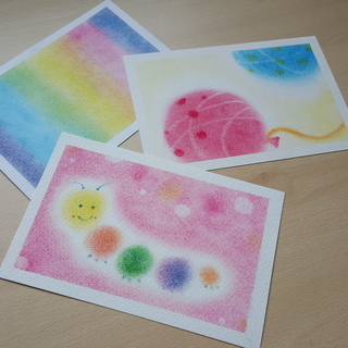 楽しくアート♥３色パステルアート♥