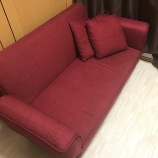 ソファー 2人掛け レッド  引き取り希望