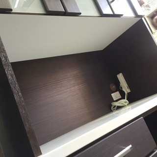 【美品】 大田区送料無料 食器棚 キッチンボード 90×180 レール引き出し 上下セパレートタイプ 完成品