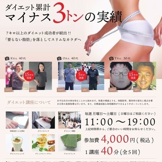１セッション500円！　ダイエット講座＆ダイエットシェイク、デトックスハーブティ+体組成計無料チェックの画像