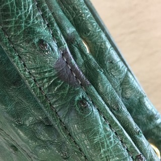 最終値下げ 美品 JRA  オーストリッチ グリーン バッグの画像